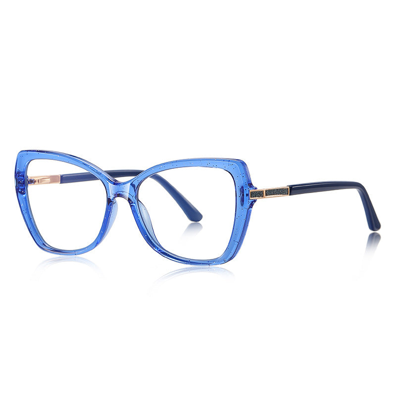 Glitter Bar Butterfly Blue Light Blocking Glasses in Sparkling Cobalt Blue