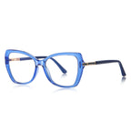 Glitter Bar Butterfly Blue Light Blocking Glasses in Sparkling Cobalt Blue