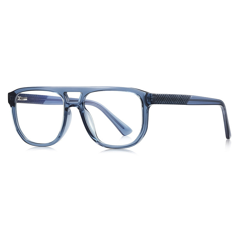 Zigzag Temple Aviator Blue Light Blocking Glasses in Translucent Slate Blue