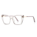 Greek Key Square Blue Light Blocking Glasses in Smoke Grey & Gold