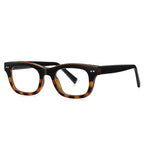 Vintage Keyhole Square Blue Light Blocking Glasses in Two-Tone Black & Tortoise