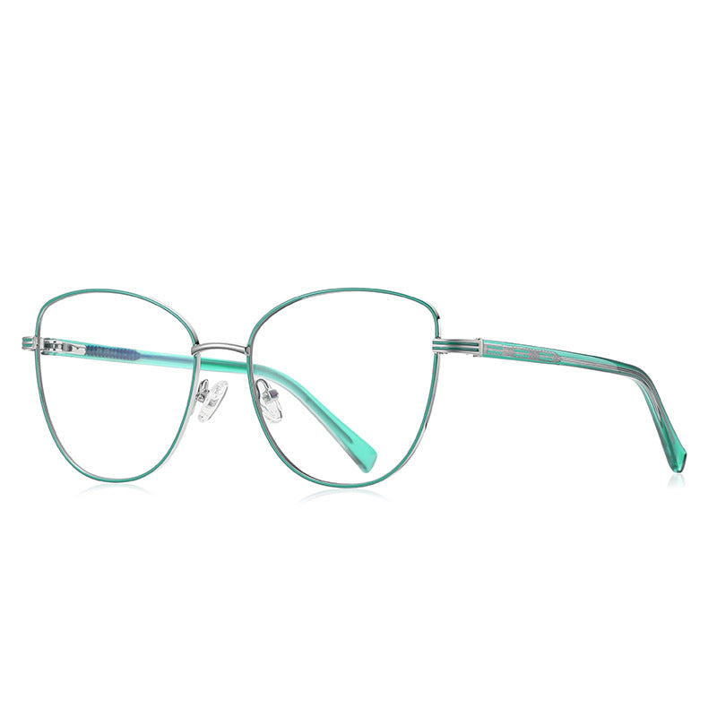 Slotted Temple Butterfly Spring Hinge Blue Light Blocking Glasses in Matte Black with Slotted Temples