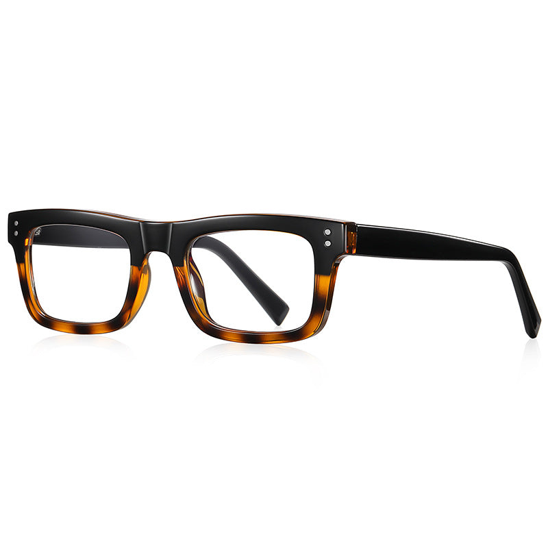 Tailored Rectangle Blue Light Blocking Glasses in Black &amp; Tortoiseshell Two-Tone