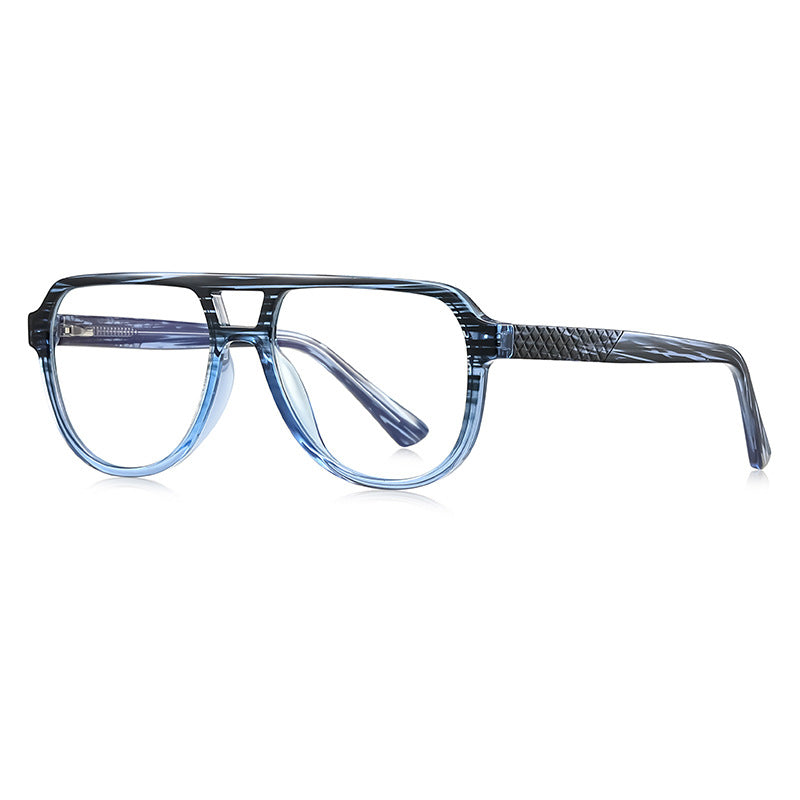 LENSVA Diamond Knurl Aviator Blue Light Glasses in Ocean Blue Striated