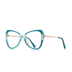 Winged Butterfly Blue Light Blocking Glasses in Teal &amp; Clear