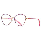 Colorblock Temple Butterfly Blue Light Blocking Glasses in Gold with Magenta Enamel Rim