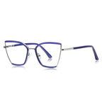 Enamel Trim Butterfly Blue Light Blocking Glasses in Silver & Royal Blue