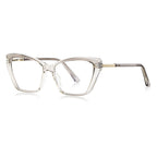 Chevron Hinge Cat Eye Blue Light Blocking Glasses in Champagne Nude