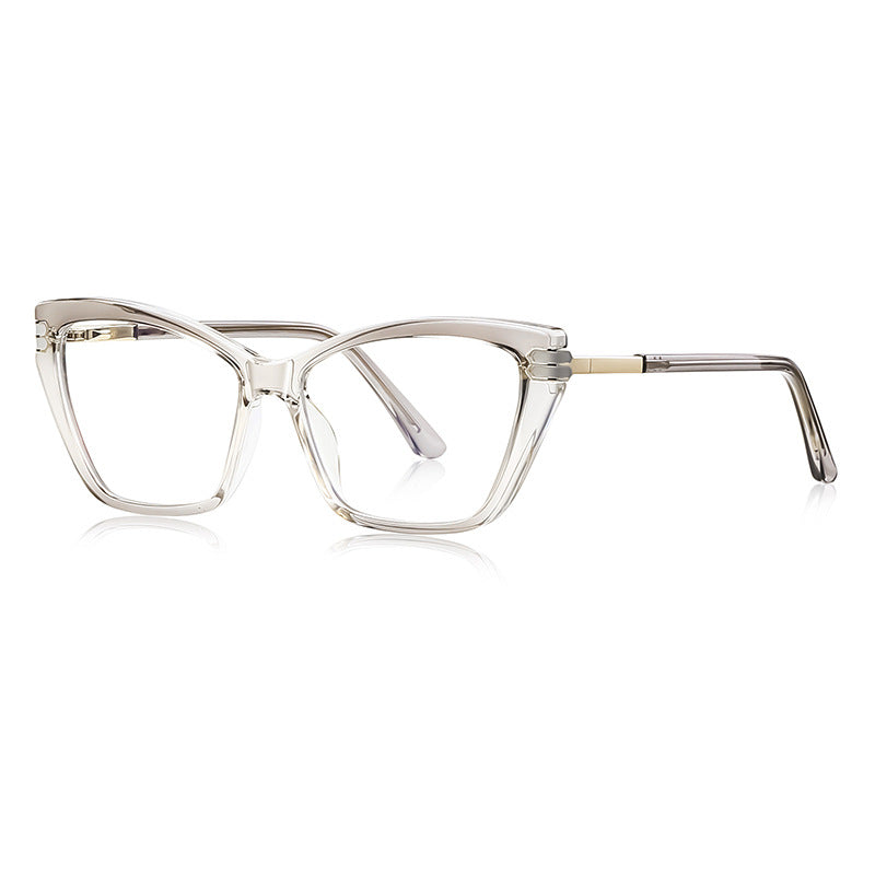 Chevron Hinge Cat Eye Blue Light Blocking Glasses in Champagne Nude
