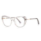 Two-Tone Cat Eye Blue Light Blocking Glasses in Smoke Grey & Clear