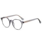 Sculpted Round Blue Light Blocking Glasses in Smoke Grey