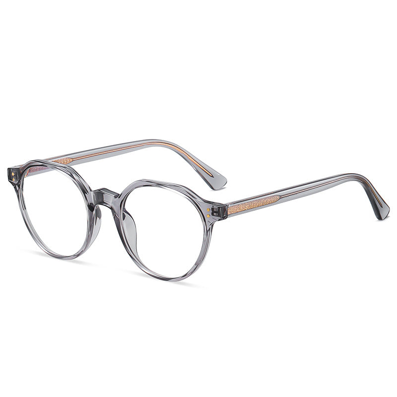 Sculpted Round Blue Light Blocking Glasses in Smoke Grey