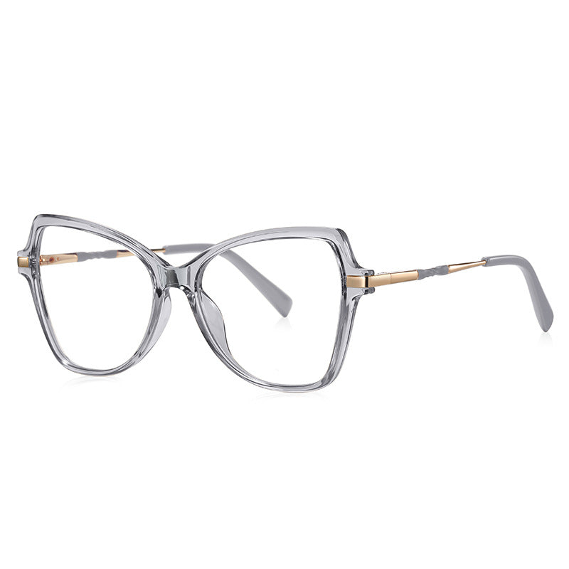 Double Bridge Butterfly Blue Light Blocking Glasses in Translucent Smoke Grey