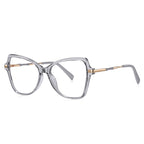 Double Bridge Butterfly Blue Light Blocking Glasses in Translucent Smoke Grey