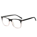 Classic Keyhole Square Blue Light Blocking Glasses in Two-Tone Black &amp; Pink Clear
