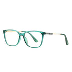 Gold Bridge Square Blue Light Blocking Glasses in Translucent Emerald Green
