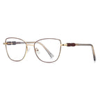 Beaded Temple Square Blue Light Blocking Glasses in Gold with Burgundy Enamel Rim
