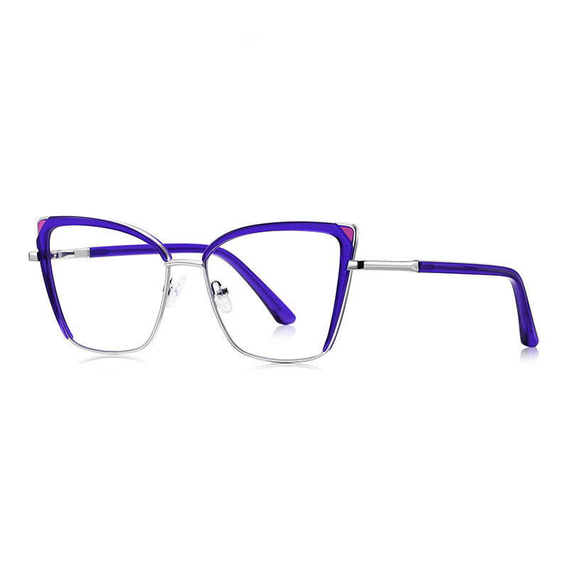 Triangle Accent Butterfly Blue Light Blocking Glasses in Violet Purple & Magenta