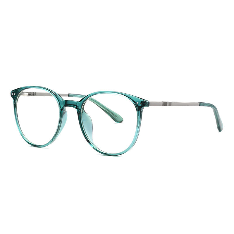 Vintage Keyhole Round Blue Light Blocking Glasses in Translucent Sage Green