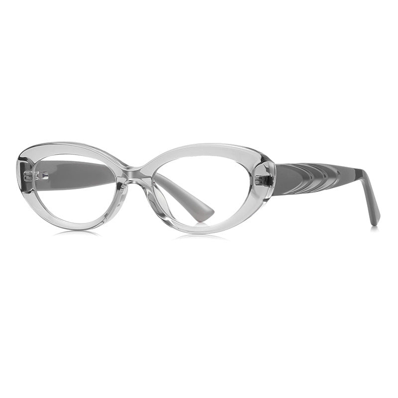 Ripple Temple Oval Blue Light Blocking Glasses in Smoke Grey