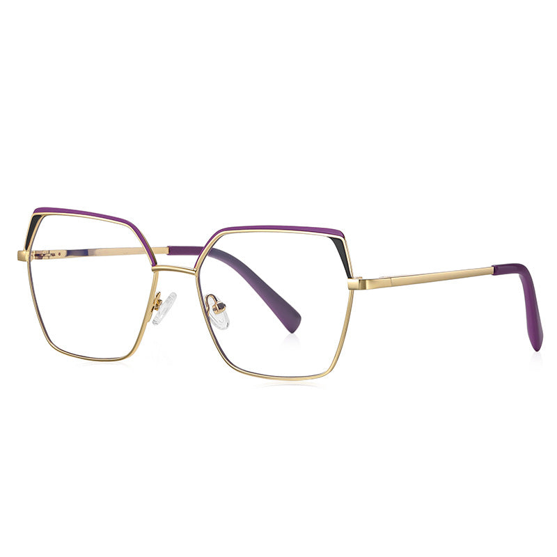 Colorblock Brow Butterfly Blue Light Blocking Glasses in Amethyst Purple & Magenta
