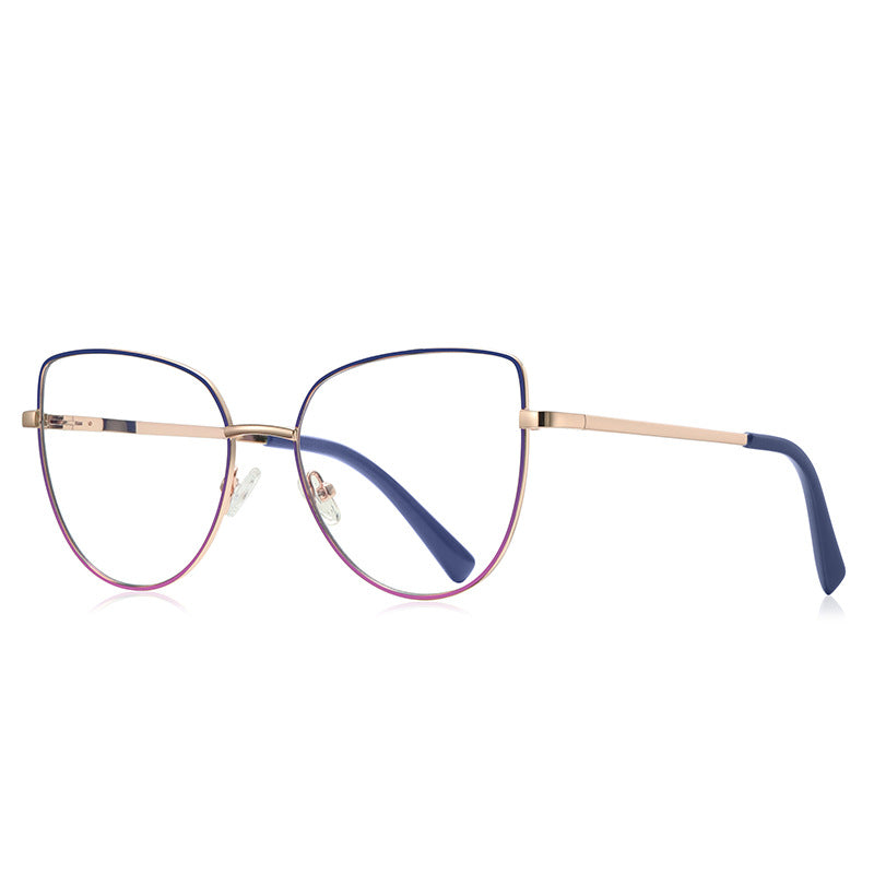 Enamel Edge Butterfly Blue Light Blocking Glasses in Gold & Royal Purple Enamel