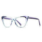 High-Point Cat Eye Blue Light Blocking Glasses in Aqua Mint Gradient