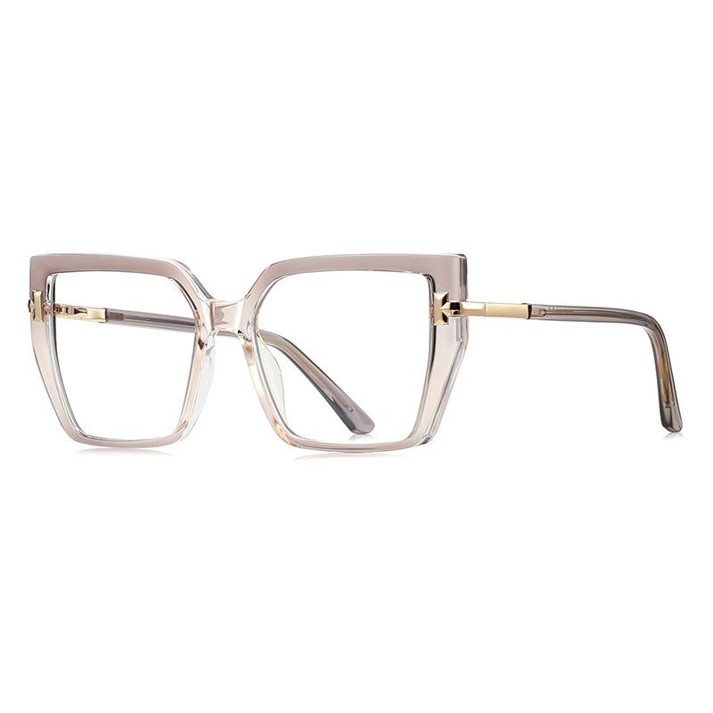 Butterfly Square Blue Light Blocking Glasses in Translucent Nude Taupe