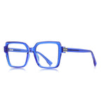 Crystal Accent Square Blue Light Blocking Glasses in Cobalt Blue