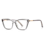 Gold Band Cat Eye Blue Light Blocking Glasses in Smoke Grey