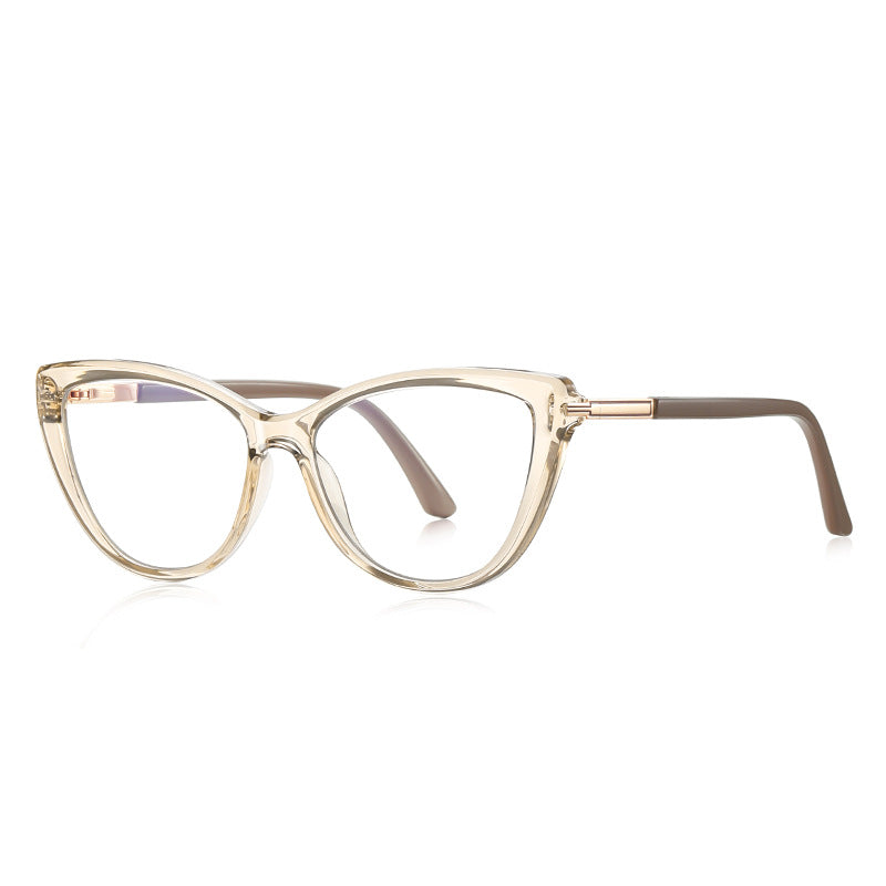 T-Bar Cat Eye Blue Light Blocking Glasses in Olive Sage & Gold