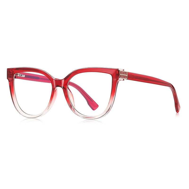 Glam Cat Eye Blue Light Blocking Glasses in Gradient Red