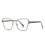Diamond-Cut Hinge Butterfly Blue Light Blocking Glasses in Classic Black with Gold Hardware