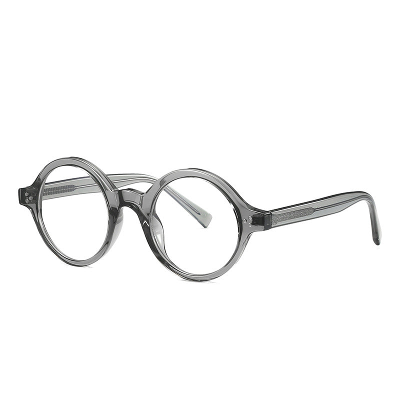 Triple Dot Round Blue Light Blocking Glasses in Smoke Grey