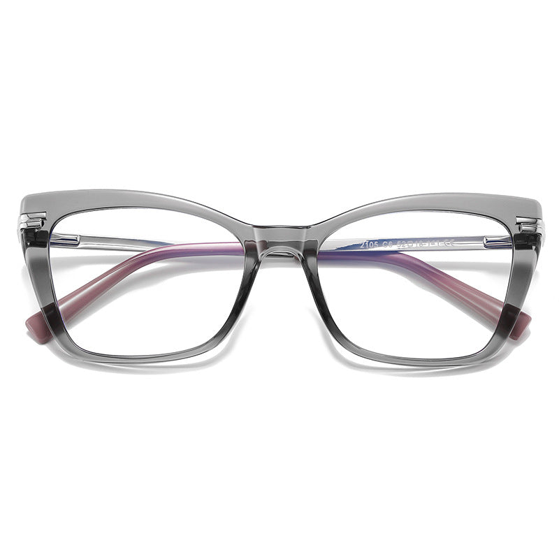 Dual Bar Cat Eye Blue Light Blocking Glasses in Smoke Grey & Mauve