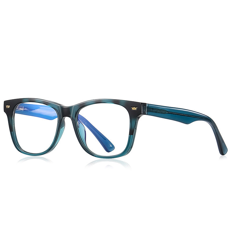 Crown Rivet Square Blue Light Blocking Glasses in Ocean Teal