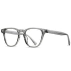 Classic Keyhole Round Blue Light Blocking Glasses in Translucent Smoke Grey