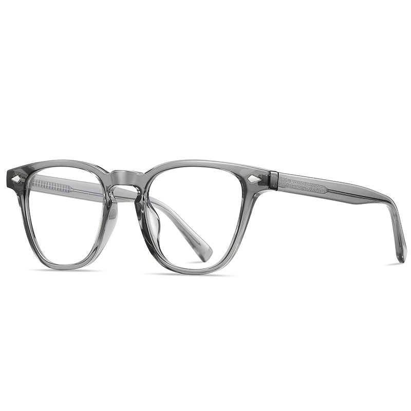 Classic Keyhole Round Blue Light Blocking Glasses in Translucent Smoke Grey
