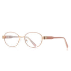 Vintage Metal Oval Blue Light Blocking Glasses in Rose Gold &amp; Blush Pink