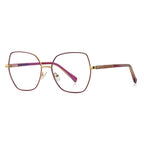 LENSVA Chevron Band Metal Butterfly Spring Hinge Glasses in Gold & Plum Wine