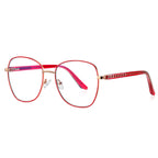 Ladder Temple Square Spring Hinge Blue Light Blocking Glasses in Solid Matte Black
