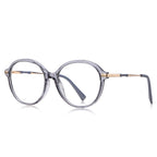 Twisted Temple Round Blue Light Blocking Glasses in Smoke Grey & Gold