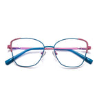 Twisted Rope Brow Butterfly Blue Light Blocking Glasses in Teal Blue with Magenta Rope Brow