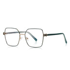 Honeycomb Hinge Butterfly Blue Light Blocking Glasses in Gold & Emerald Green