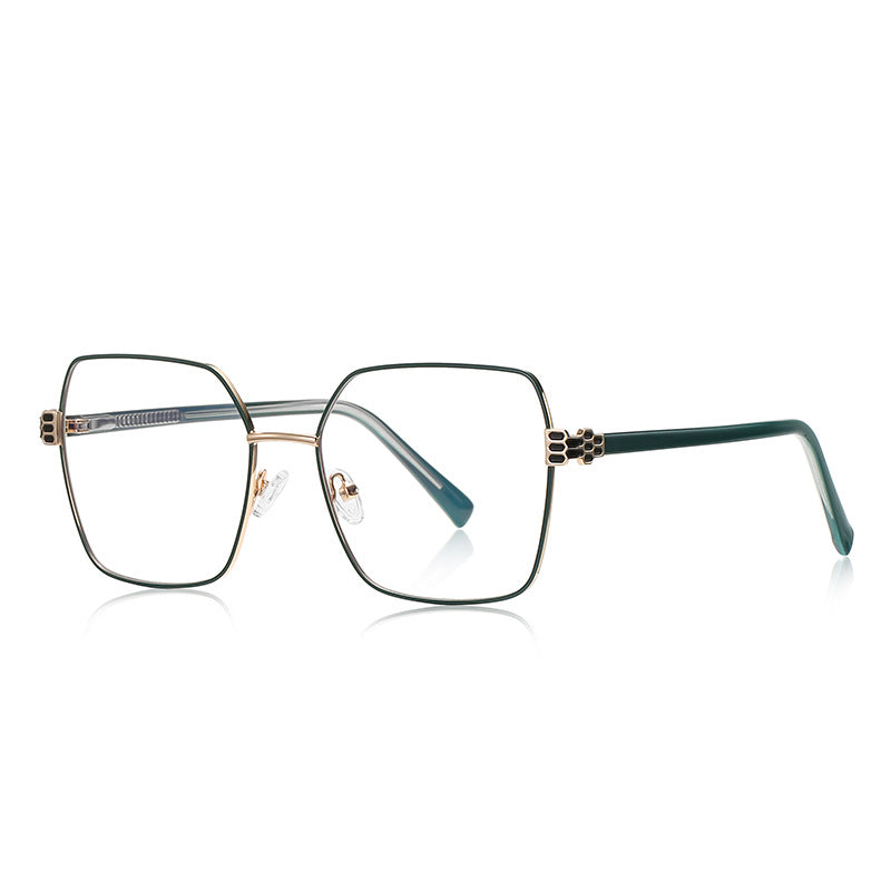 Honeycomb Hinge Butterfly Blue Light Blocking Glasses in Gold & Emerald Green