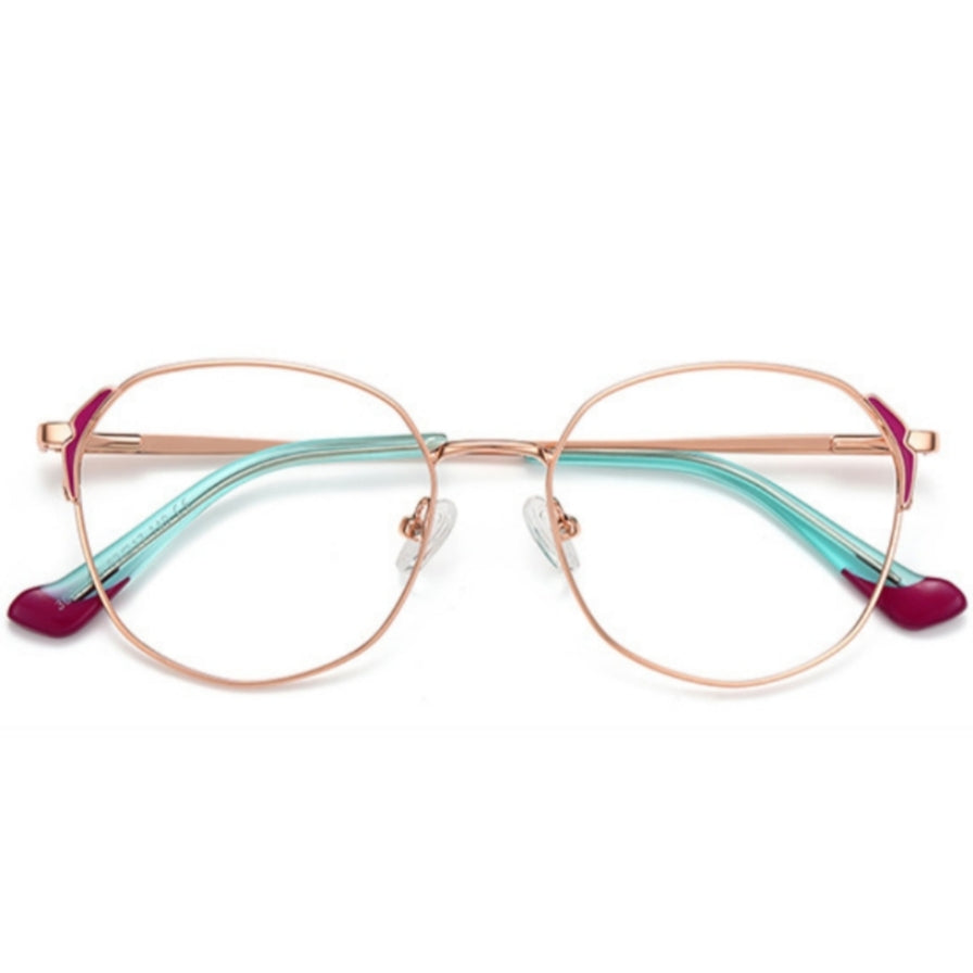 Dipped Tip Metal Round Blue Light Blocking Glasses