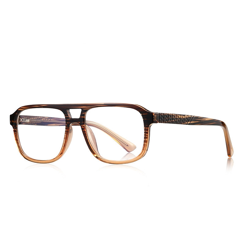 Braided Temple Navigator Blue Light Blocking Glasses in Striped Tiger Tortoiseshell