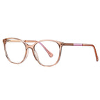 Color Inset Round Blue Light Blocking Glasses in Blush Pink