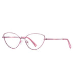 Knotted Temple Metal Cat Eye Blue Light Blocking Glasses in Lavender Pink