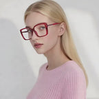 Gold Accent Square Blue Light Blocking Glasses